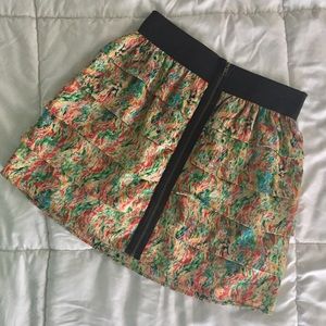 Silky tiered mini skirt